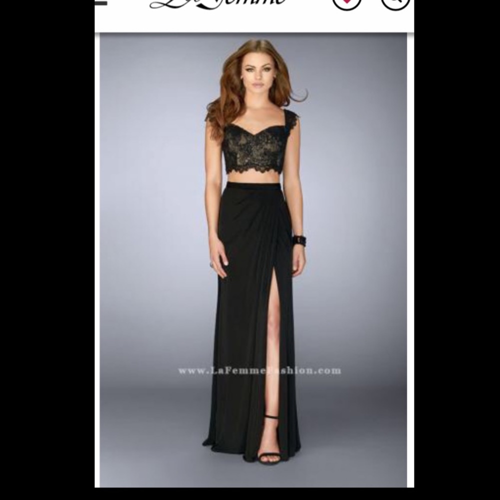 Black Two Piece Prom Dress